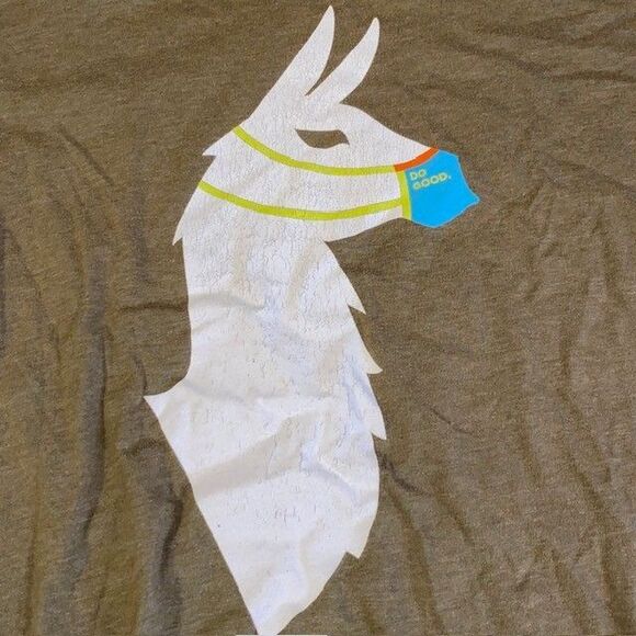 Cotopaxi Men's Medium Olive Green Llama Do Good Face Mask T Shirt - Picture 2 of 4